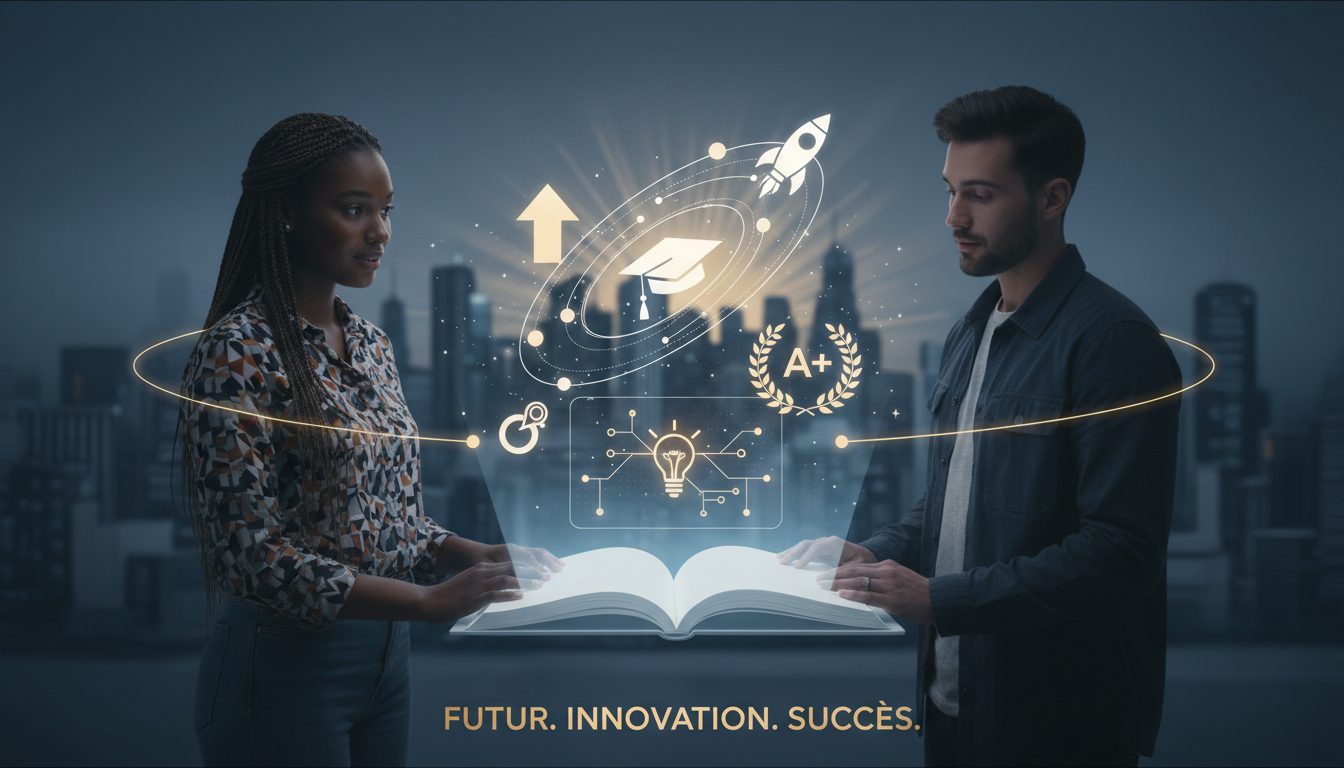 image sobre et moderne qui évoque l'éducation, la réussite et qui parle aux jeunes